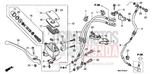 MAITRE-CYLINDRE FREIN AV. (VT750C2S) VT750C2SA de 2010